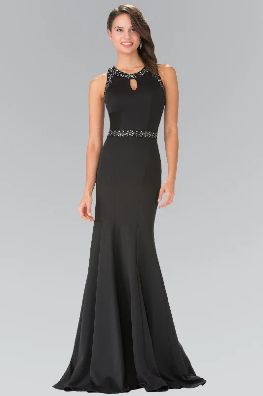 casual maxi dressesLong Beaded Dress with Sheer Back by Elizabeth K GL2303