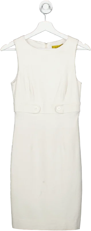 Sleeveless Dress Flower GirlNicole Miller Cream Sleeveless Dress With Button Detailing UK 6