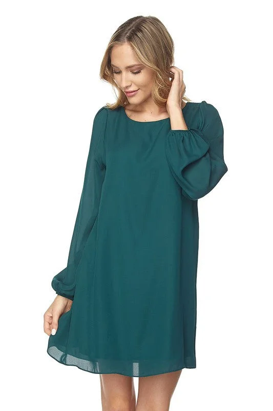 maxi dresses with halter necksLong Bell Sleeve Shift Dress