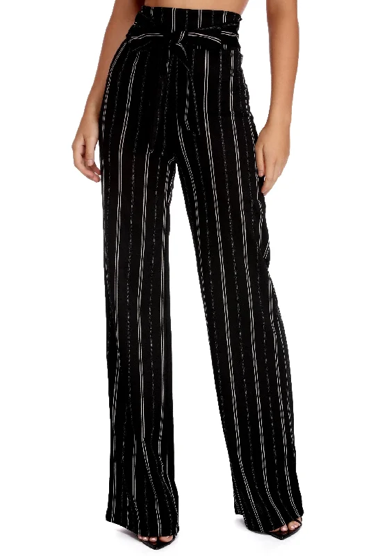 women's ankle-length pantsHigh Waist Striped Pants