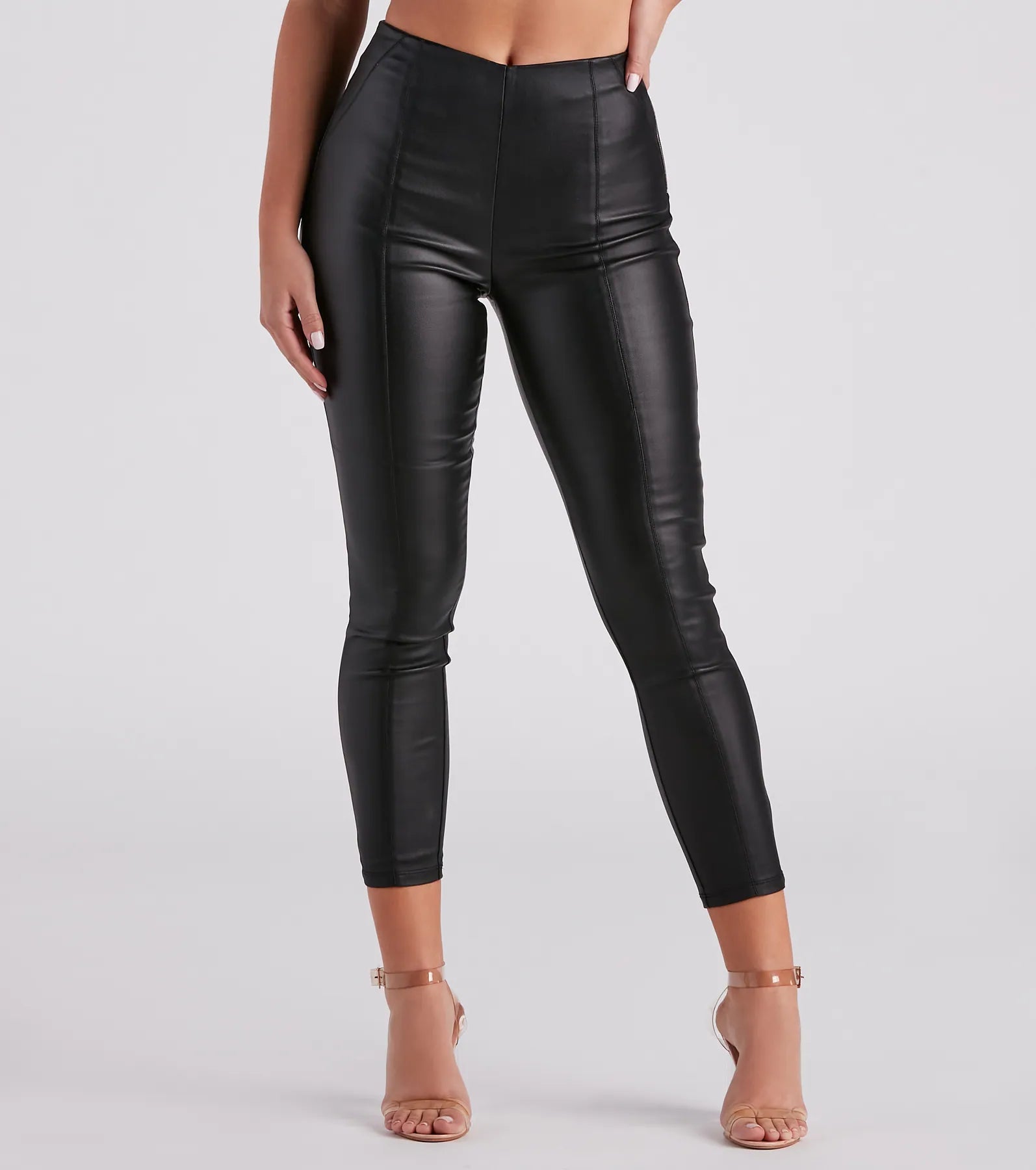 women's waterproof pantsTop Spot Coated Faux Leather Skinny Pants