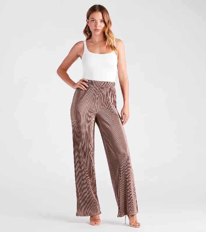 women's vintage pantsStylish Company Pleated Wide Leg Pants