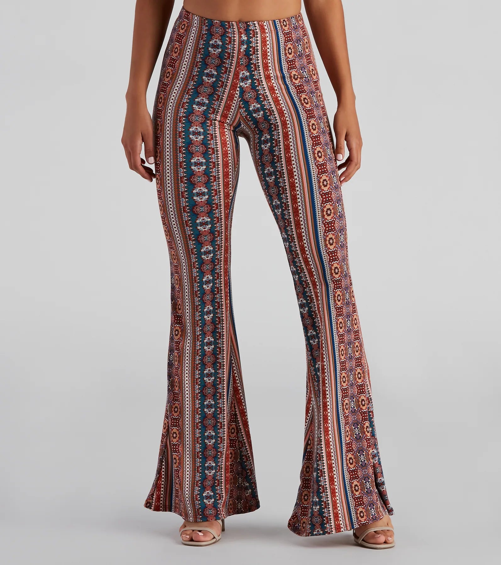 women's ankle-length pantsBohemian Daze Medallion Print Flare Pants