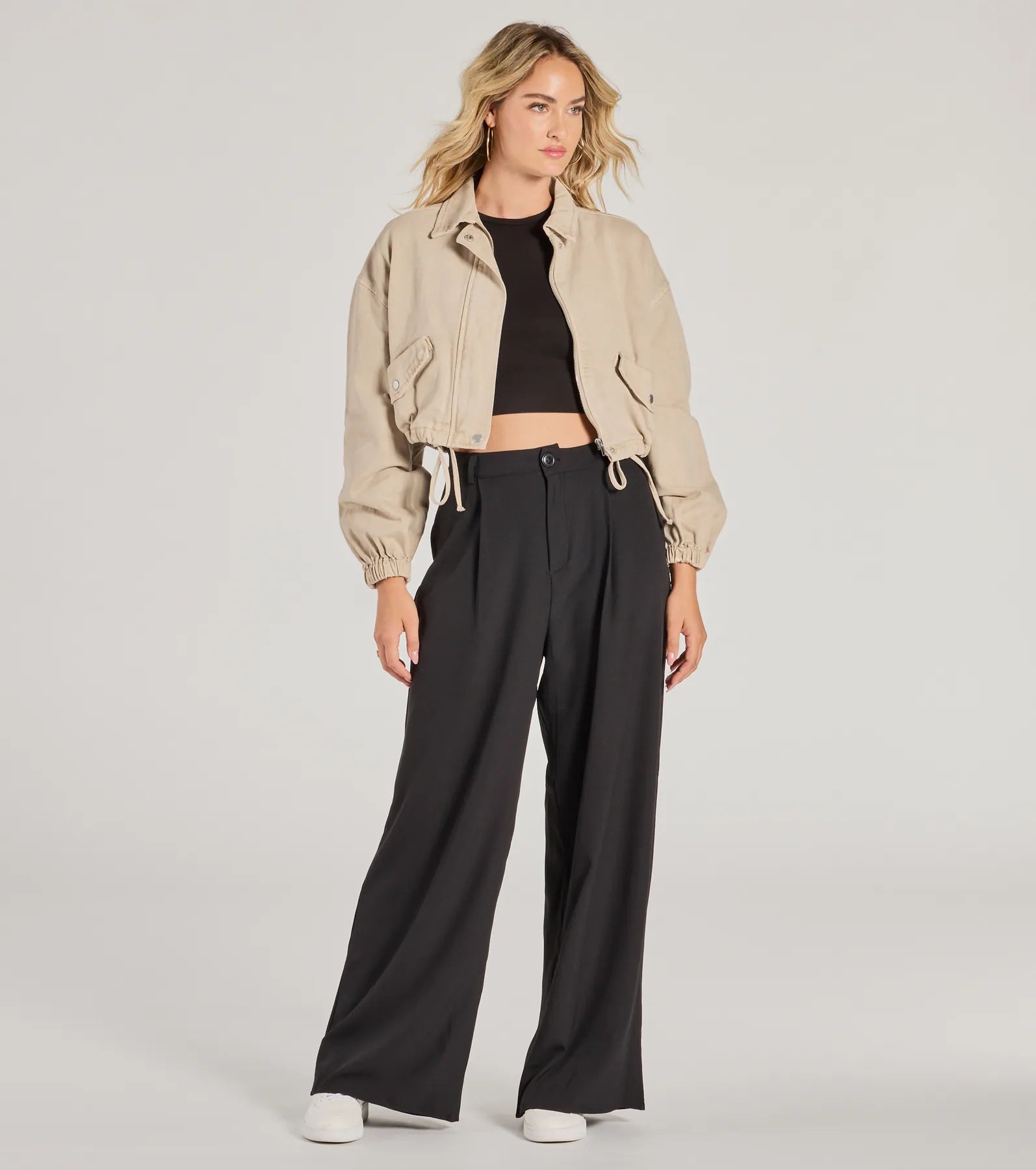 women's adventure pantsPosh Play High Rise Wide Leg Trouser Pants