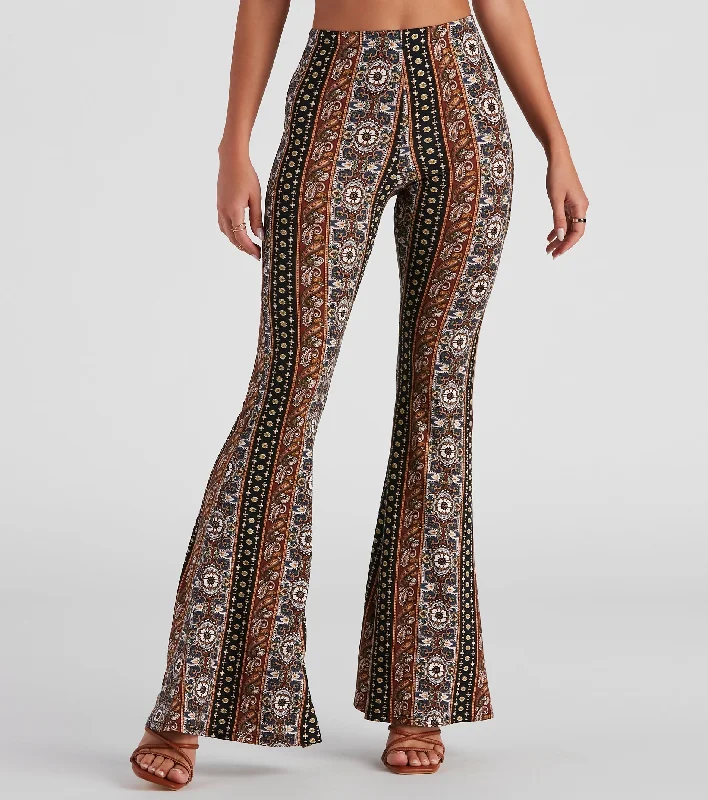 women's patched pantsSun Dance Paisley Flare Pants