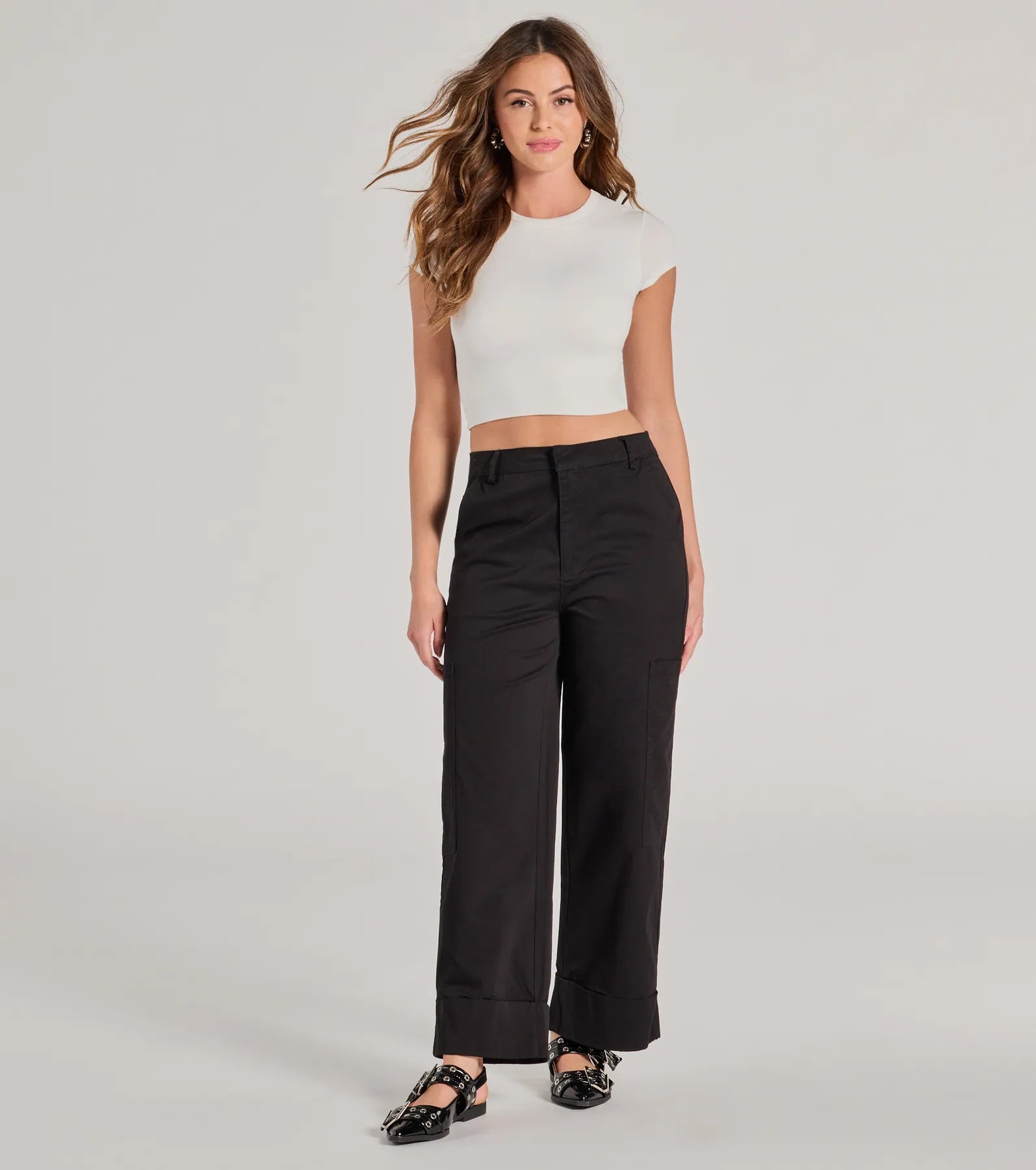 women's striped pantsWeekend Trip High-Rise Cuffed Cargo Pants