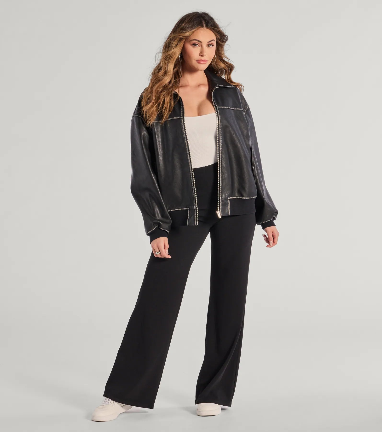 women's trendy pantsNine To Five Straight-Leg Crepe Trouser Pants