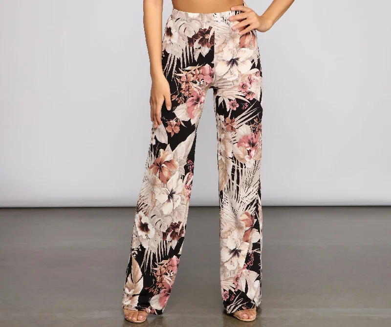 women's sustainable pantsIsland Vacay Tropical Wide Leg Pants