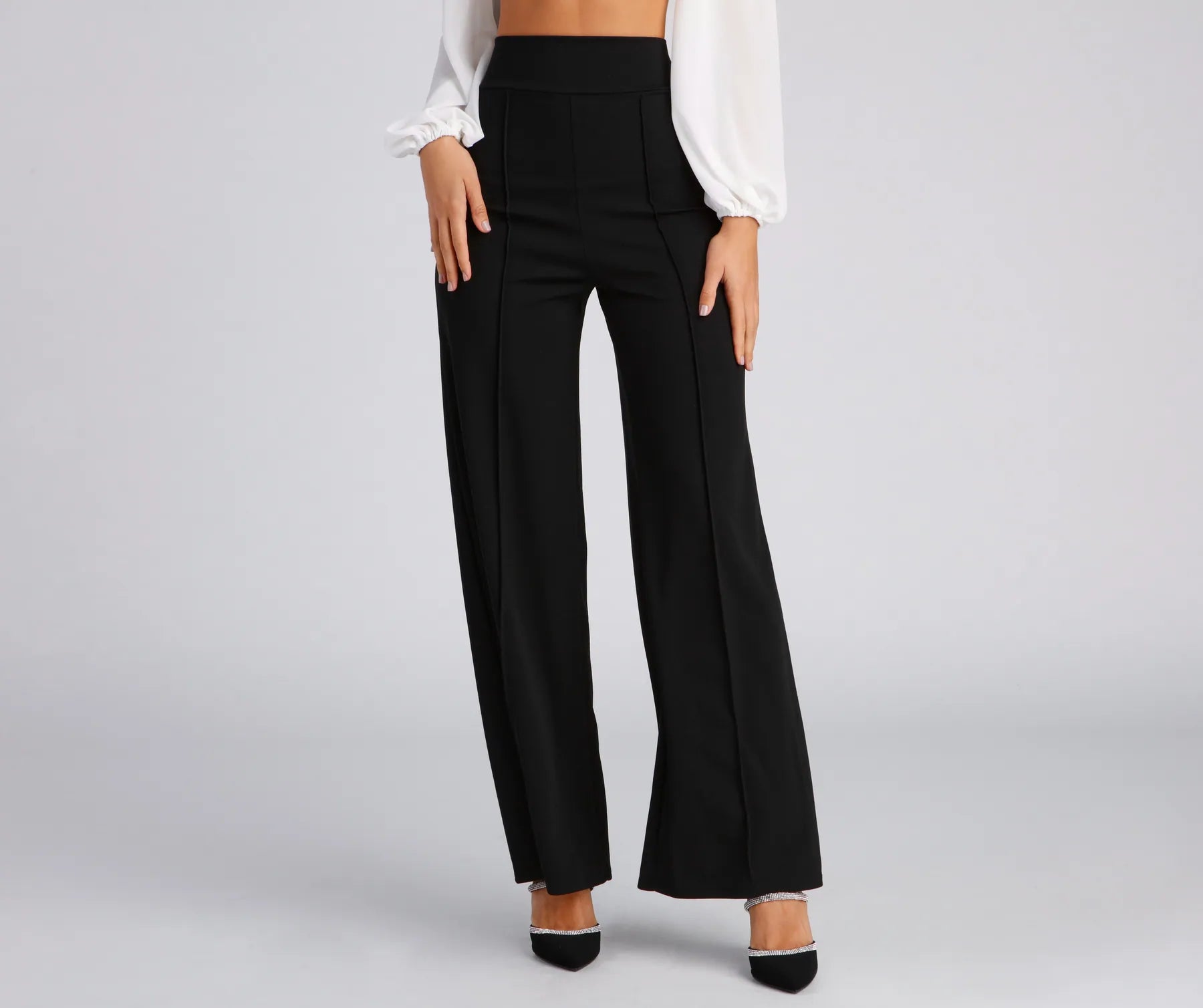 women's bootcut pantsPretty Preppy Twill Wide Leg Pants