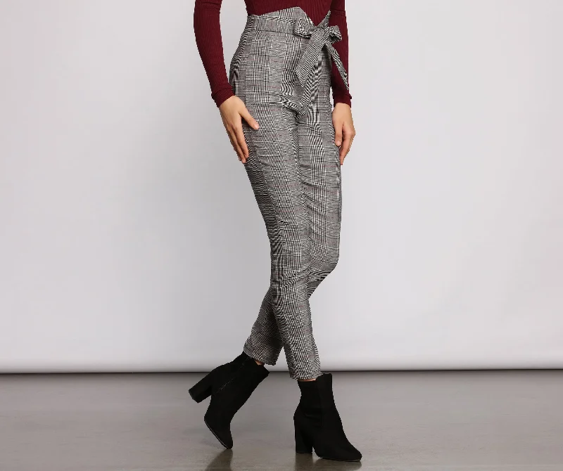 women's cashmere pantsFashionably Chic Plaid Skinny Pants