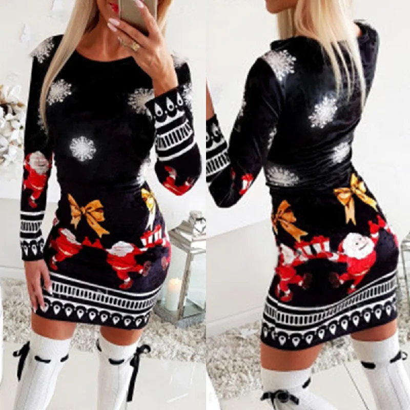 Formal Evening Long Sleeves DressChristmas Long Sleeve Dress