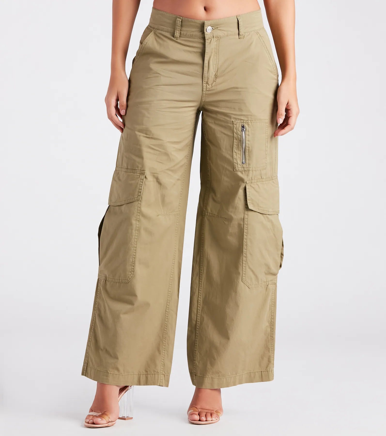 women's everyday pantsServing Trendy Vibes Wide-Leg Cargo Pants