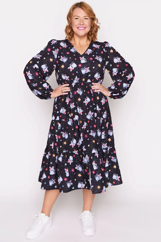 Flirty Silk Long Sleeves DressCharity Bilby Blossom Long Sleeve Dress