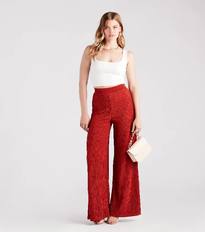 women's chic pantsGo With The Flow High-Rise Wide-Leg Pants