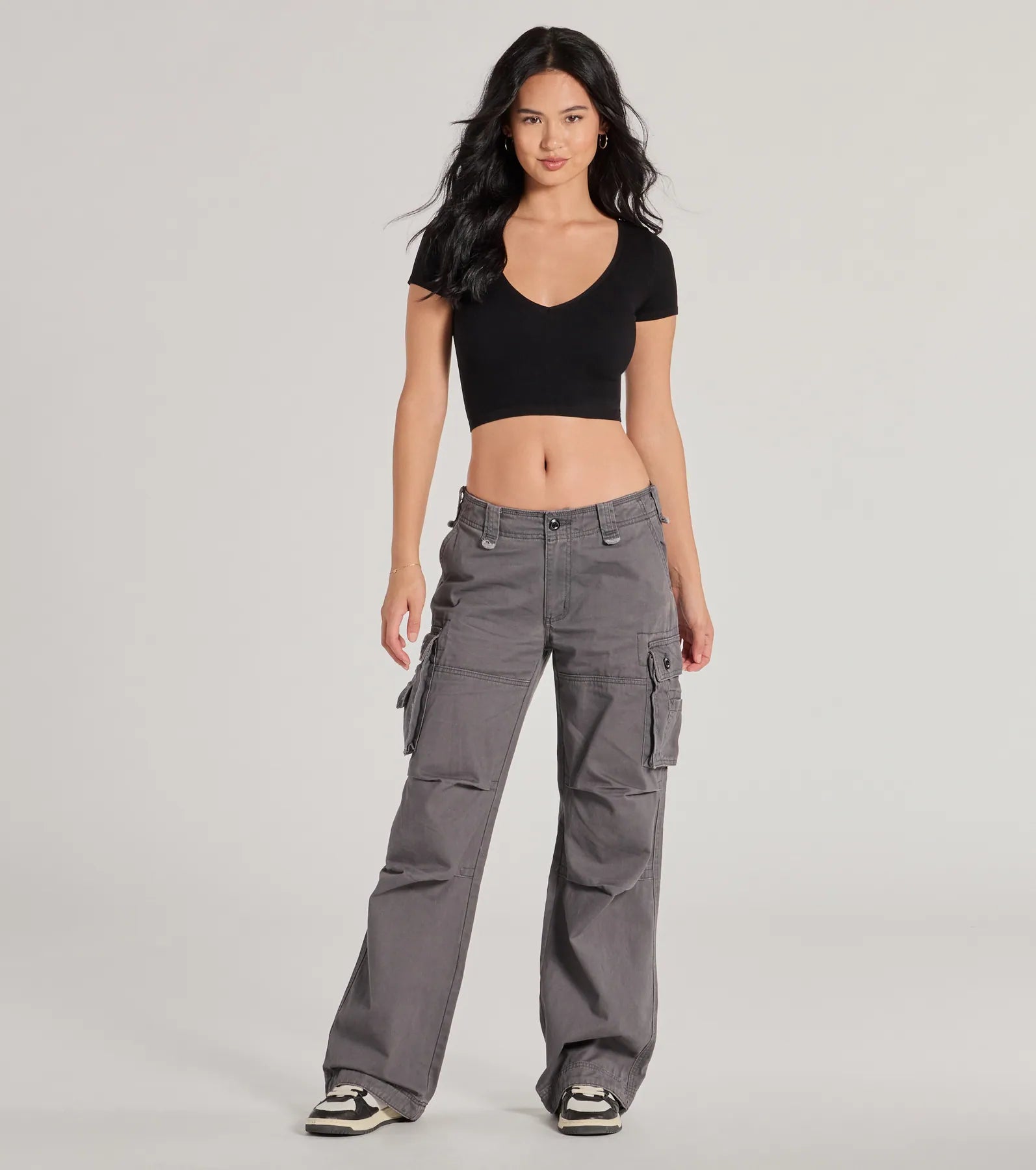 women's embroidered pantsStep It Up Mid-Rise Twill Cargo Pants