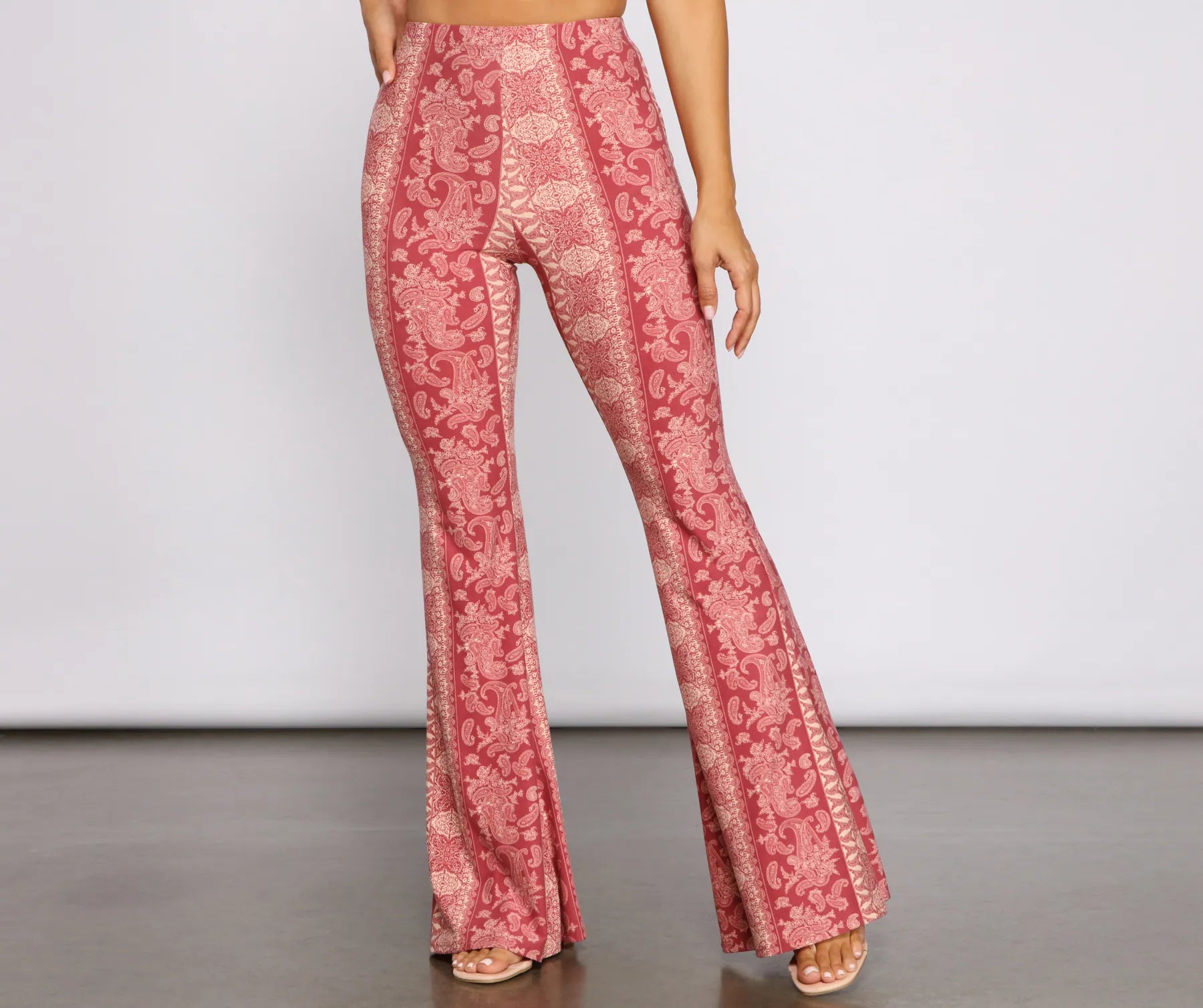 women's linen pantsBohemian Mood Paisley Flared Pants