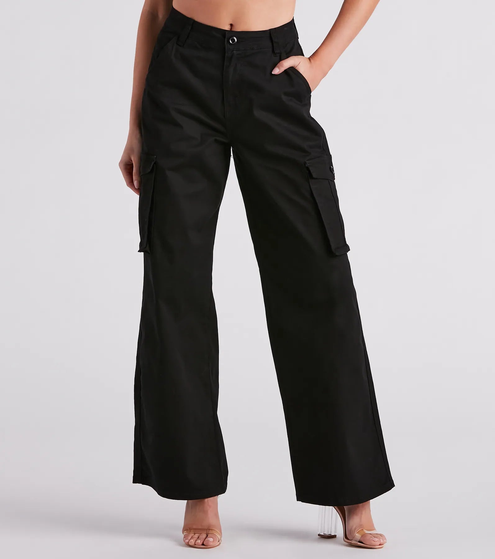 women's thermal pantsSuch A Trendsetter Wide-Leg Cargo Pants