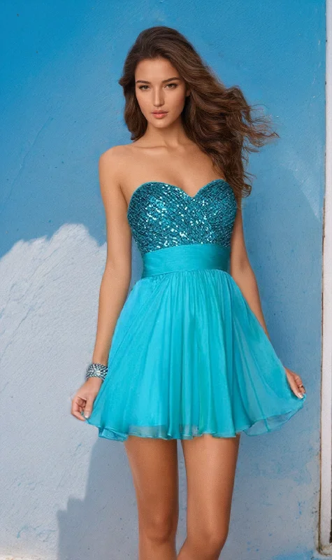 handmade party dressesLa Femme Strapless Short Homecoming Dress 19453