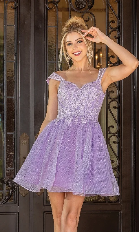 satin party dressesCap-Sleeve Glitter Tulle Homecoming Dress 3276