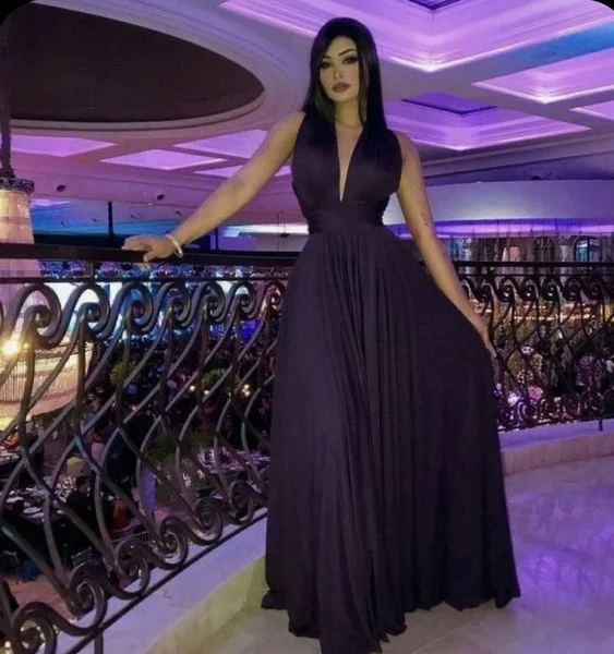 affordable party dressesSexy Deep V Neck Long Evening Dress Y5879