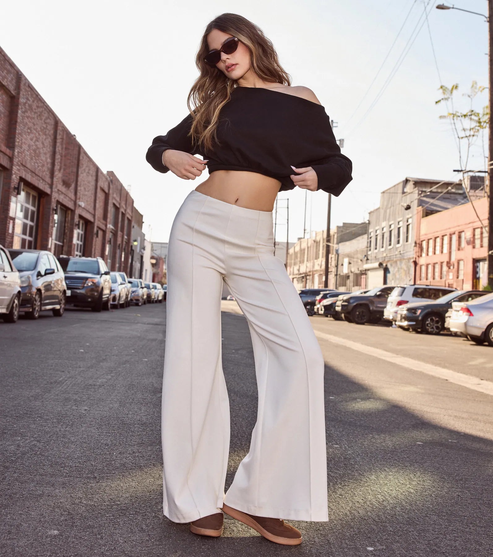 women's cool pantsClassic And Chic Wide-Leg Trouser Pants