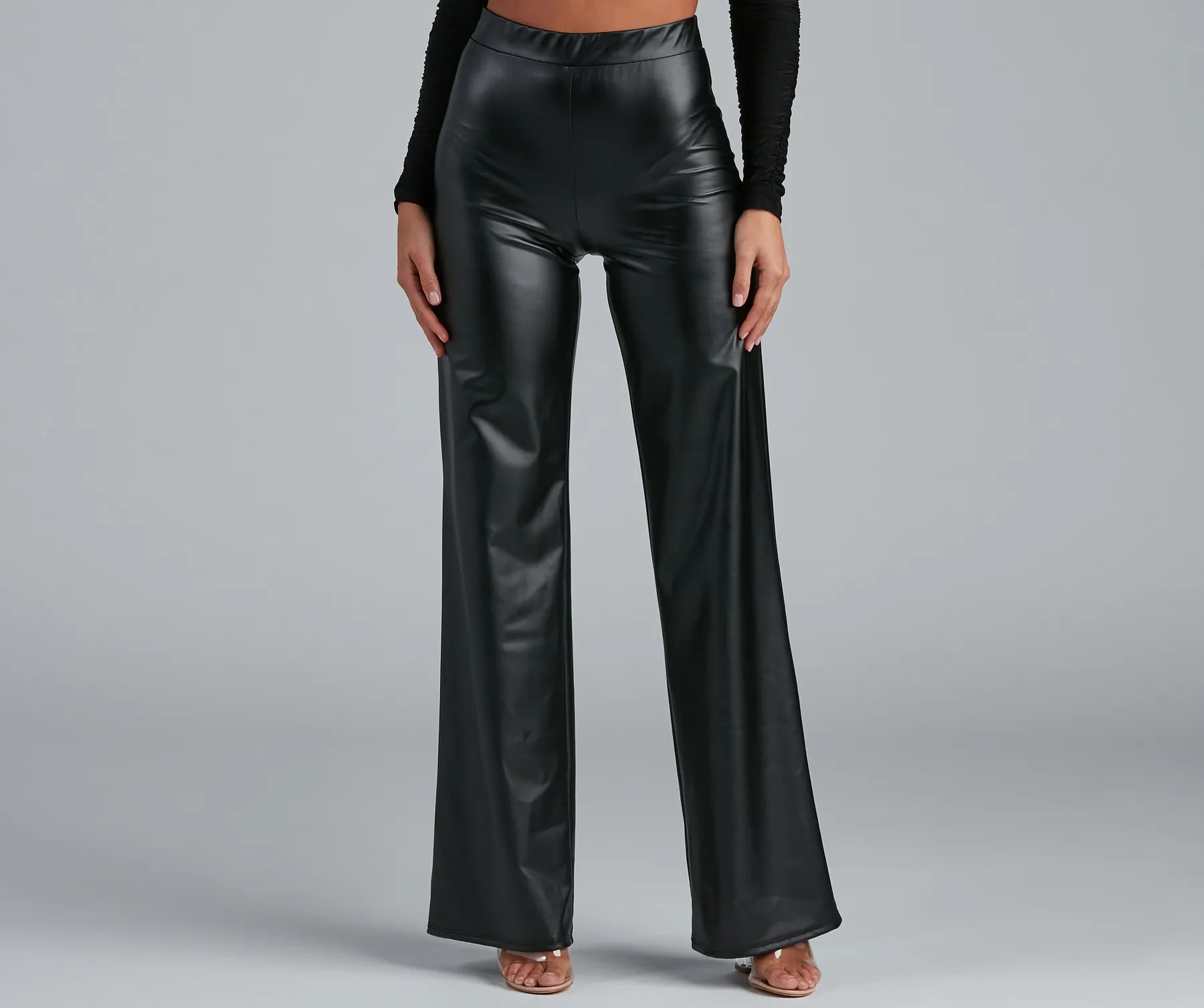 women's silk pantsTrendsetting Moment Faux Leather Pants