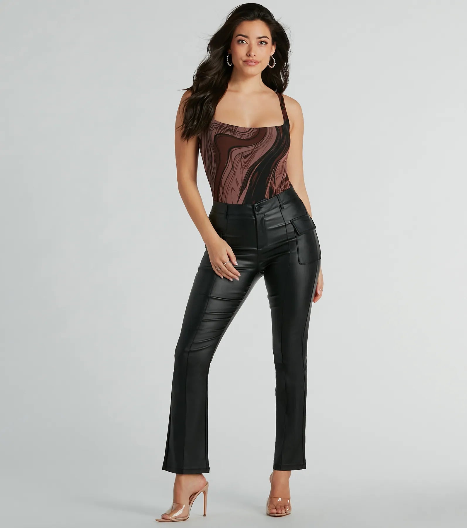 women's maternity pantsOf The Moment Straight-Leg Faux Leather Pants