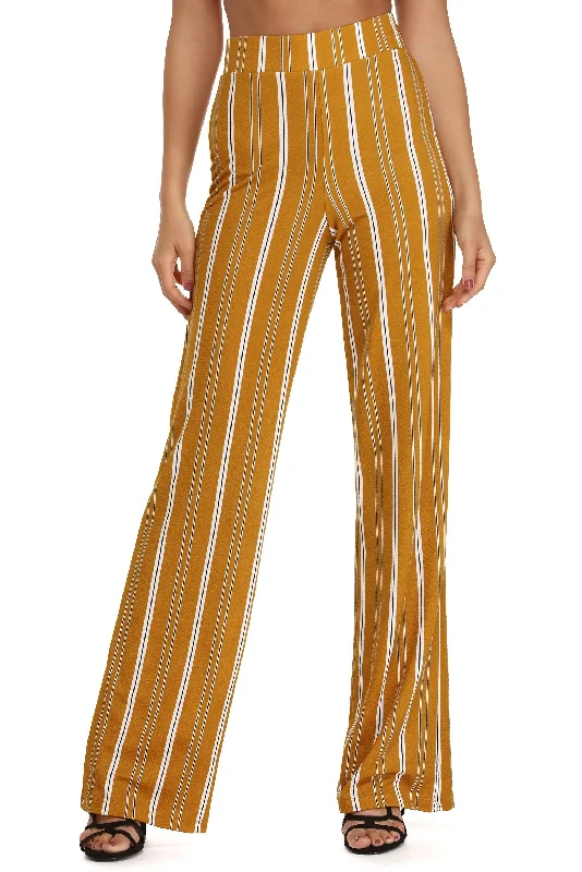 women's capri pantsStylish And Striped Wide Leg Pants