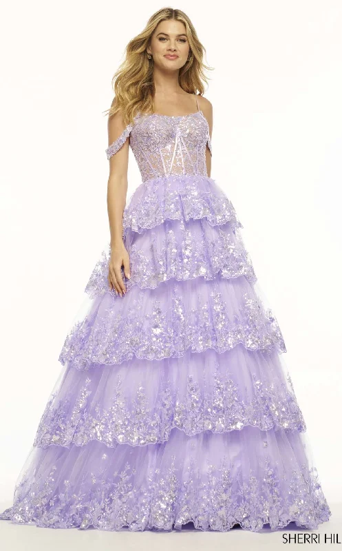 women's bell-sleeved dressesSherri Hill 56104 Dress